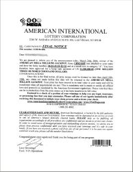 Scam letter